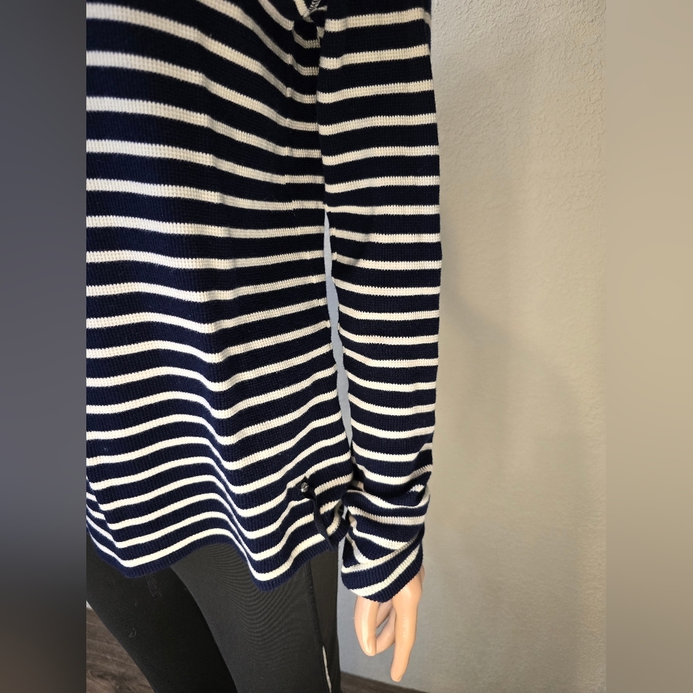 Ralph Lauren LRL Active Sweatshirt Top Womens XL Long Sleeve Striped 1/4 Zip - Picture 8 of 9